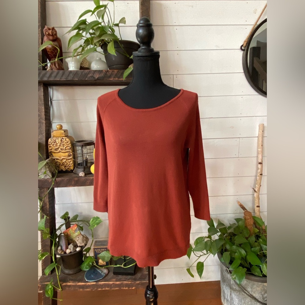 Zac & Rachel Rust Crew Neck Sweater